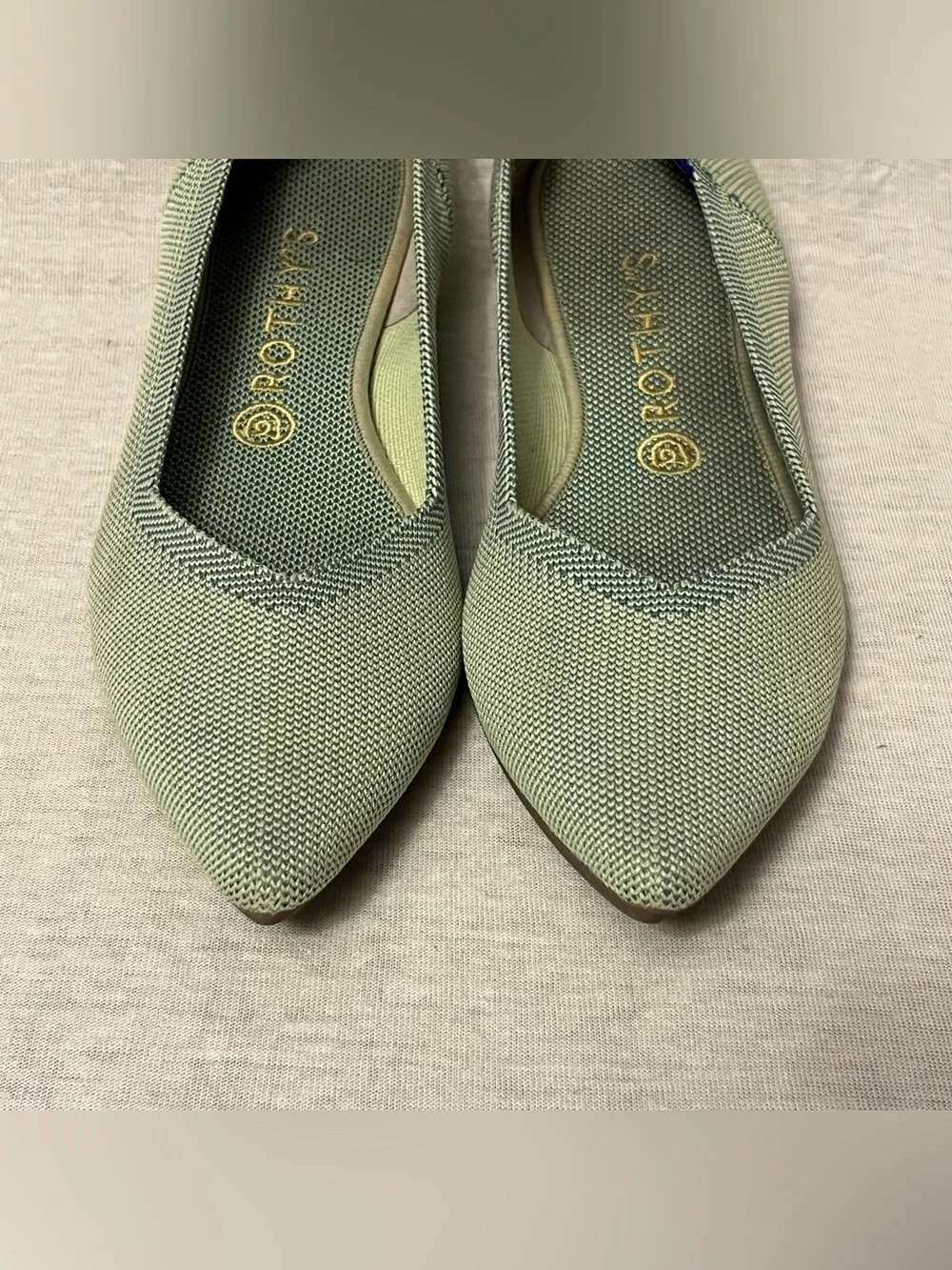 Rothy's The Point Classic Knit Green Flats